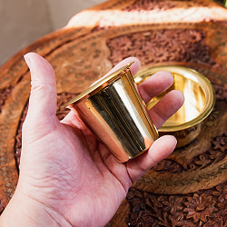 【6個セット】南インドのコーヒーカップとソーサーセット ブラス製 - サブ5