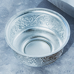 【6個セット】インド伝統唐草エンボスの脚付きアルミボウル 水盆 直径13cm - サブ4