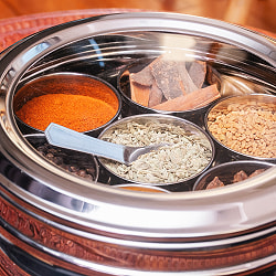 【6個セット】中身が見える！シースルー蓋の円形スパイスボックス　7種類のスパイスを入れられる[直径約19cm] - サブ5