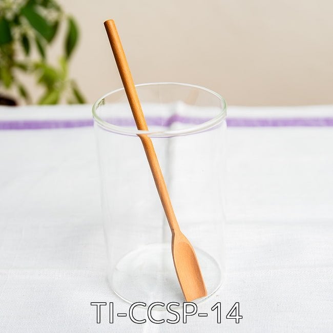 【自由に選べる4個セット】バリ島の天然木スプーン 各種よりどりセット 3 - 瓶の隅まですくえる!天然木のジャムスプーン(TI-CCSP-14)の写真です