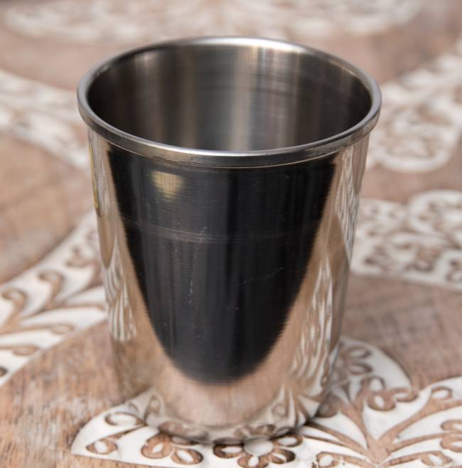 【12個セット】涼しげな音の鳴る ステンレスのチャイカップ [直径5.6cm×高さ6.5cm] 3 - シールの付いていない面です