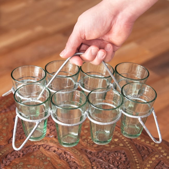 【3個セット】チャイワーラーのチャイカップホルダー - 8カップ用 12 - 使用例です