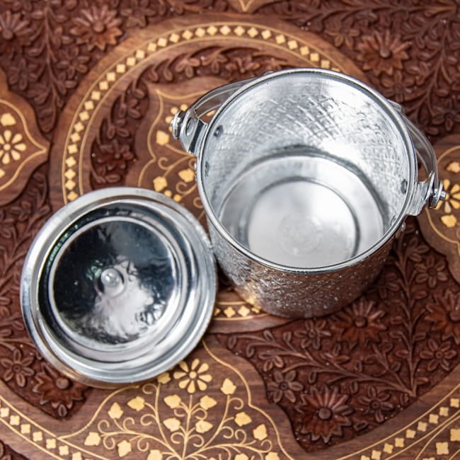 【送料無料・4個セット】タイの飾りつきエンボス・アルミジャー - 800cc 8 - 内側を見てみました。