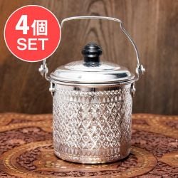 【送料無料・4個セット】タイの飾りつきエンボス・アルミジャー - 800ccの商品写真