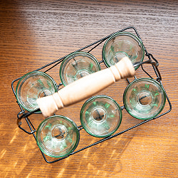 【3個セット】チャイワーラーのチャイカップホルダー - 6カップ用　ナチュラル - サブ5