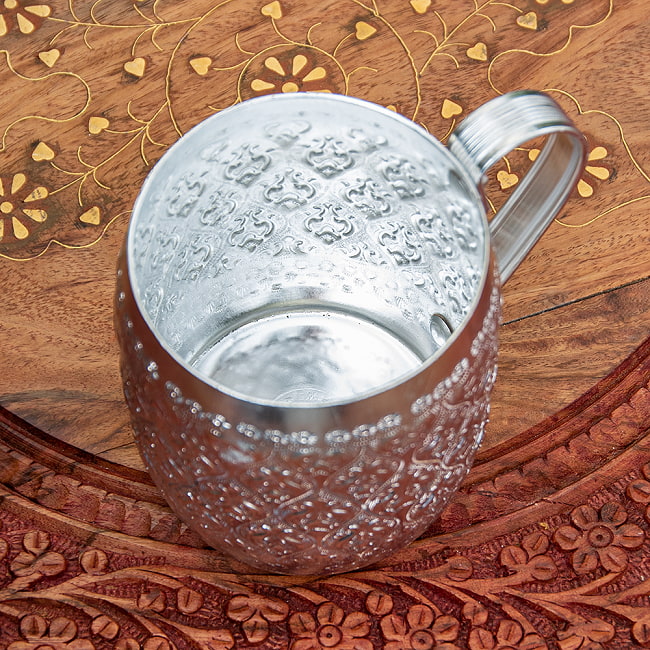 【4個セット】タイの飾りつきエンボス・アルミコップ【約8cm×9.5cm】 6 - 中はシンプルです。