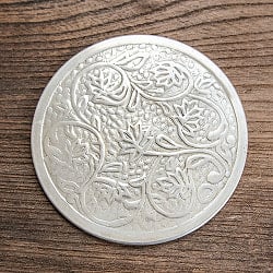 【4個セット】ムスリム職人の手仕事が息づく アルミコースター 唐草 - サブ3
