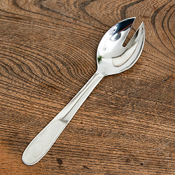 【10個セット】ネパールのカジャ スプーン 18cmパーティ料理などに フォーク兼用 - サブ4