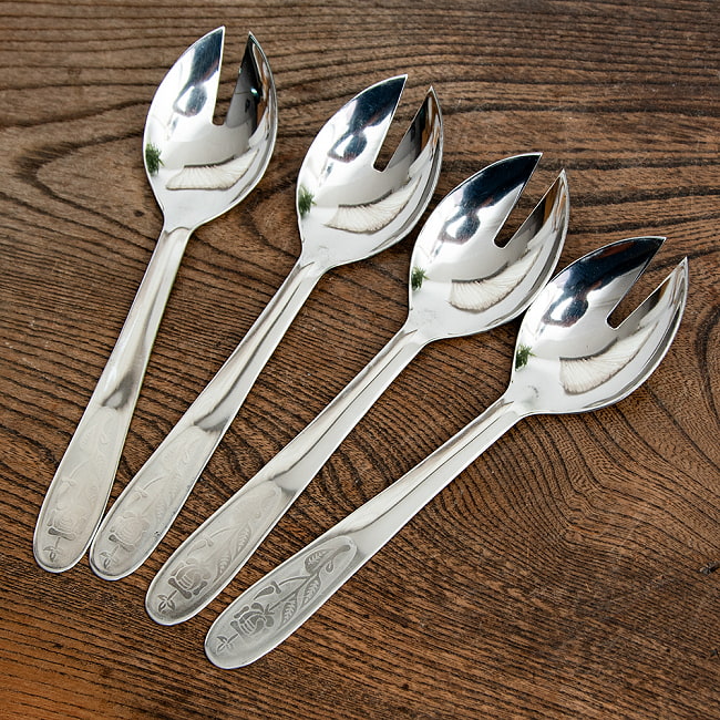 【100個セット】ネパールのカジャ スプーン 18cmパーティ料理などに フォーク兼用 10 - たくさん揃える楽しみもありますね。