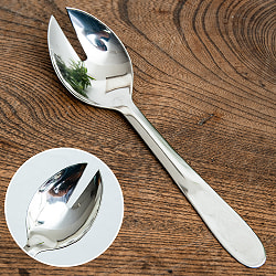 【100個セット】ネパールのカジャ スプーン 18cmパーティ料理などに フォーク兼用 - サブ2