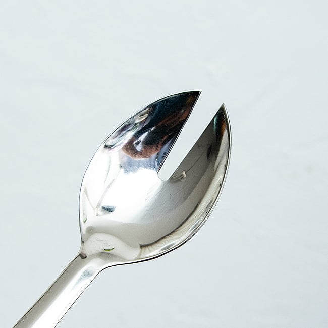 【100個セット】ネパールのカジャ スプーン 18cmパーティ料理などに フォーク兼用 8 - 結構鋭いので怪我にはご注意！