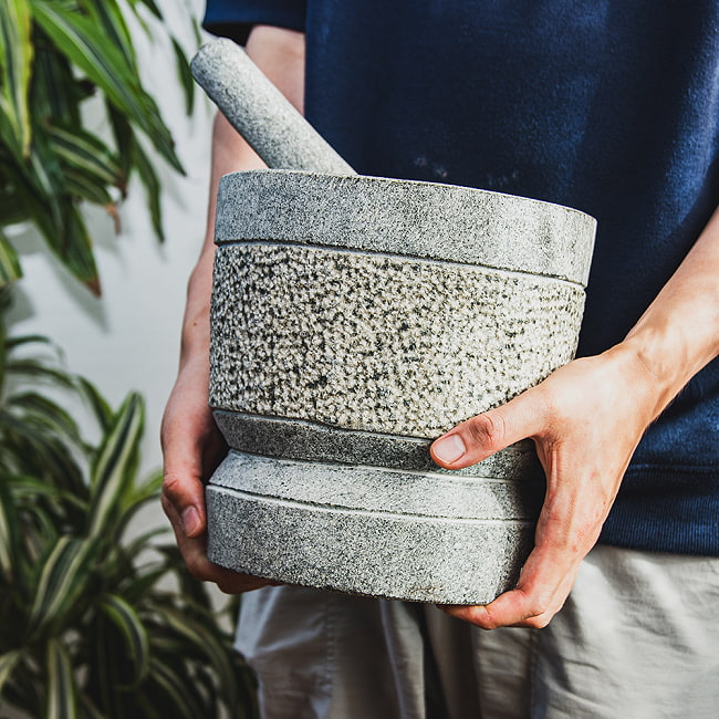 【3個セット】石のマサラ潰し プリミティブなスリランカ製 3 - どっしり重い本格仕様