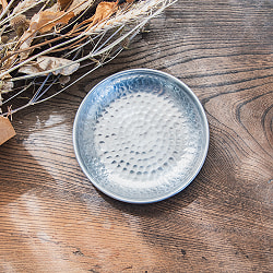 【2個セット】槌目仕上げのラウンドターリー アンティーク調のアルミ皿 小皿 直径：約15.5cm - サブ2