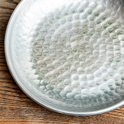 【4個セット】槌目仕上げのラウンドターリー アンティーク調のアルミ皿 小皿 直径：約15.5cm - サブ5