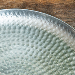 【4個セット】槌目仕上げのラウンドターリー アンティーク調のアルミ皿 ミールスターリー 直径：約31.5cm - サブ5