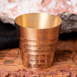 【5個セット】インドの礼拝用 ブラス製 プージャグラス カップ[約2.8cm×約3cm] - サブ4