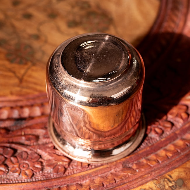 【3個セット】カッパーミニロタ　インドの水さし【銅製】　No.2[約6cm×約5.8cm] 約100ml 6 - 底面の写真です