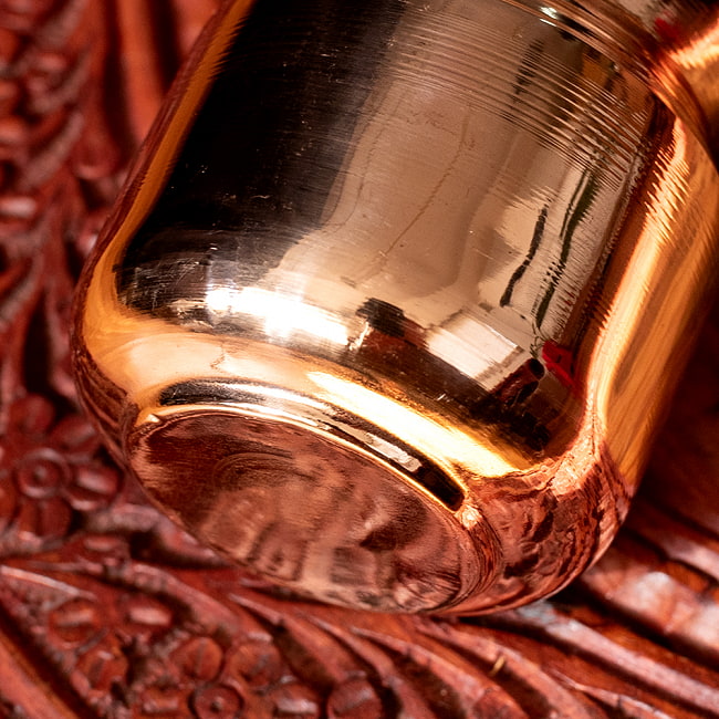 【3個セット】カッパーロタ　インドの水さし【銅製】　No.3[約6.7cm×約7cm] 約180ml 7 - 拡大写真です