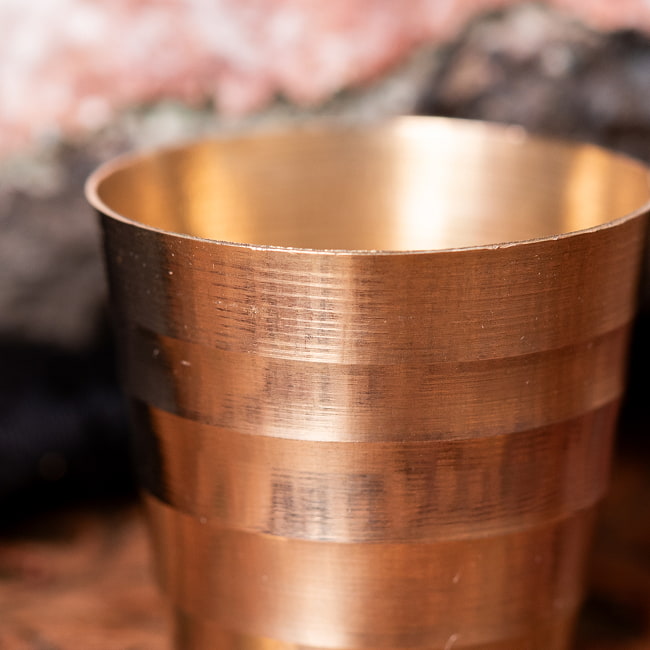 【3個セット】インドの礼拝用 ブラス製 プージャグラス カップ[約2.8cm×約3cm] 3 - 拡大写真です