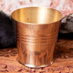 【3個セット】インドの礼拝用 ブラス製 プージャグラス カップ[約4.6cm×約4.9cm] - サブ2