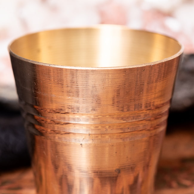 【3個セット】インドの礼拝用 ブラス製 プージャグラス カップ[約4.6cm×約4.9cm] 3 - 拡大写真です