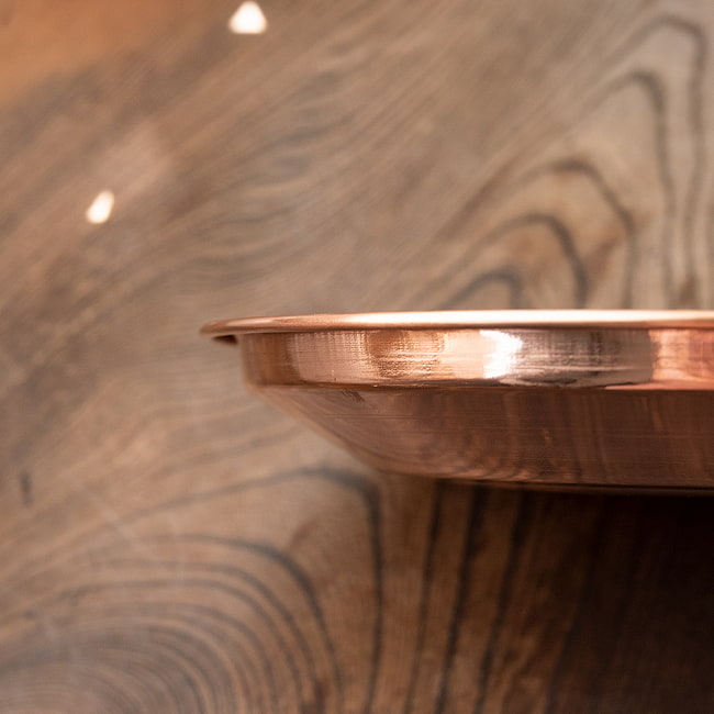 【3個セット】【祭壇用】銅仕上げカトリ(深皿) 【直径:約23.5cm】 4 - 横から見るとこんな感じ。