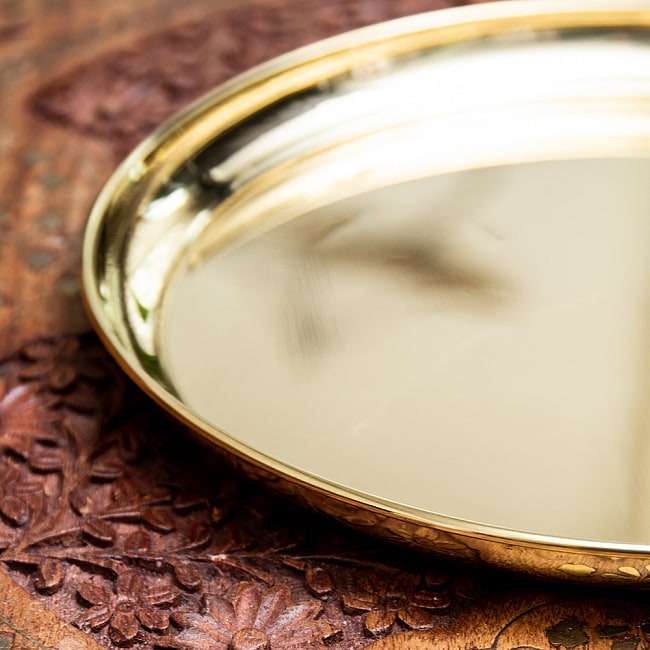 【3個セット】【祭壇用】金色のターリー - 直径:約23cm 4 - 縁の部分をみてみました。