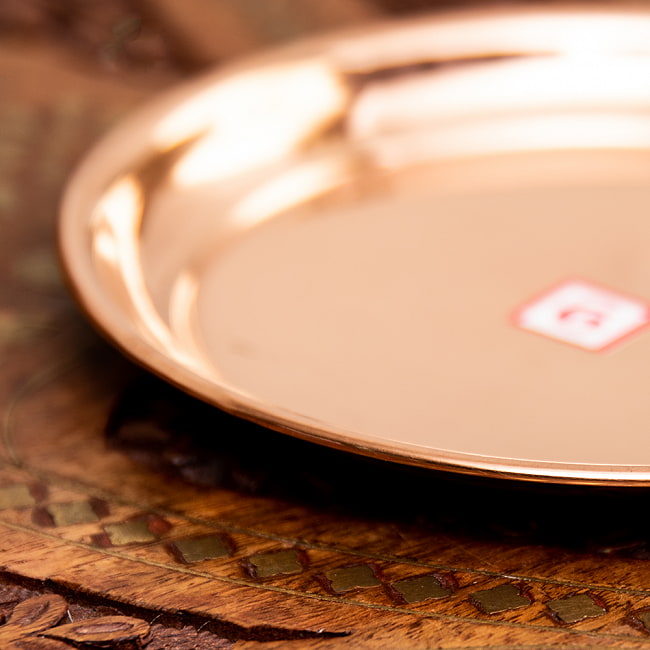 【3個セット】銅仕上げカトリ（小皿）　【直径：約11.5cm】 4 - 横からみてみるとこのような形状をしています。多少の傷や凹みがあります。