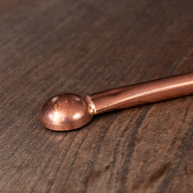 【6個セット】ヤジュニャ(Yajna)　護摩のルーツであるホーマ(Homa)の儀式に使われる銅のロングスプーン 長さ：約30cm 6 - 拡大写真です