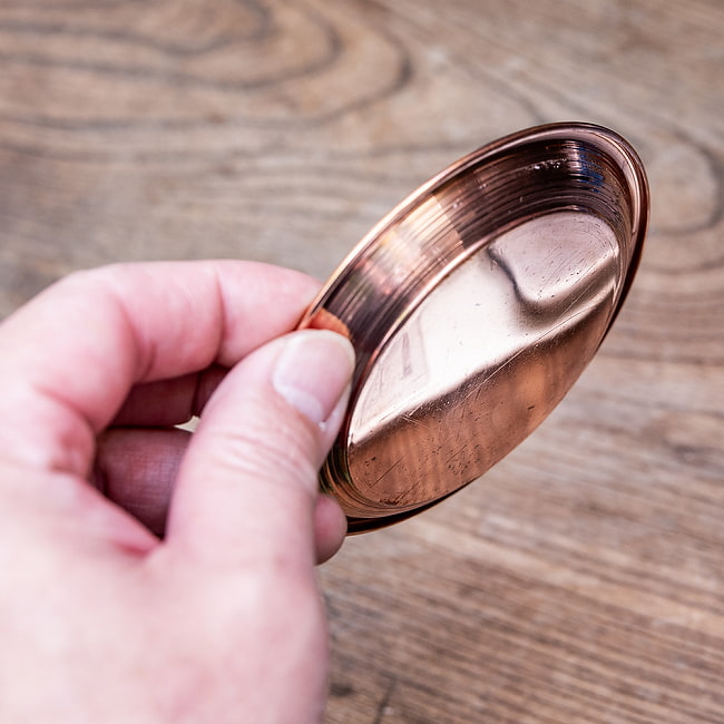 【6個セット】銅仕上げカトリ(小皿) 【直径:約9.5cm】 4 - 裏面の様子です。