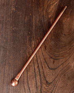 【12個セット】ヤジュニャ(Yajna)　護摩のルーツであるホーマ(Homa)の儀式に使われる銅のロングスプーン 長さ：約30cm - サブ5