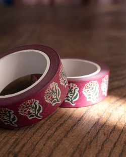 【6個セット】紫小花柄-ティラキタオリジナル マスキングテープ 15mm x 10m - サブ3