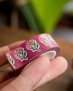 【6個セット】紫小花柄-ティラキタオリジナル マスキングテープ 15mm x 10m - サブ4