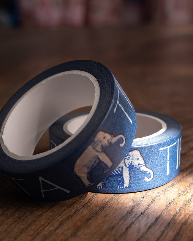 【6個セット】TIRAKITAゾウさん-ティラキタオリジナル マスキングテープ 15mm x 10m 3 - 2つ並べて撮影しました。