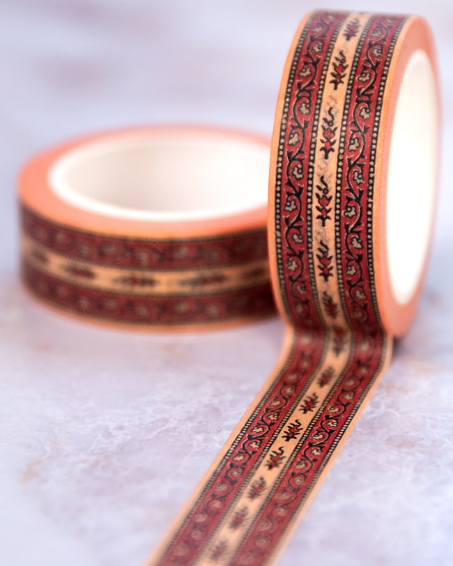 【6個セット】コットンボーダー-ティラキタオリジナル マスキングテープ 15mm x 10m 3 - 白い背景で撮影しました