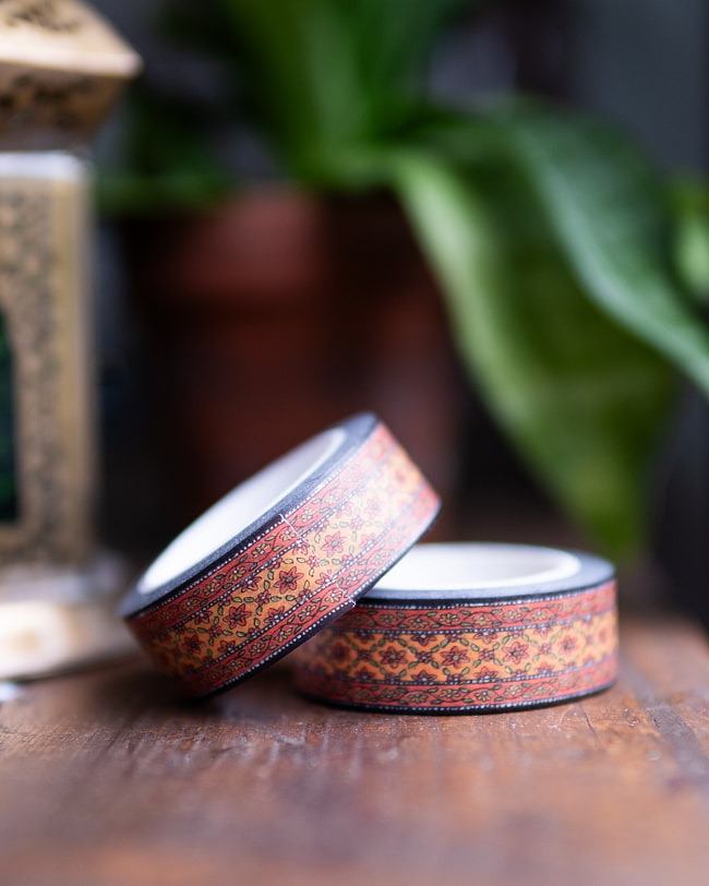 【6個セット】オーセンティックオレンジボーダー-ティラキタオリジナル マスキングテープ 15mm x 10m 4 - 2つ並べて撮影しました。