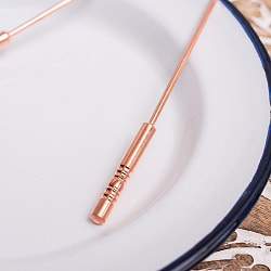 【お得な業務用・100個セット】舌の掃除機　タン スクレーパー　本場インドの銅製　持ち手付きラージタイプ　アーユルヴェーダ式舌磨きへ - サブ3