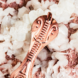 【6個セット】銅製 ナーガとヒンドゥシンボルの礼拝用スプーン 13cm - サブ3