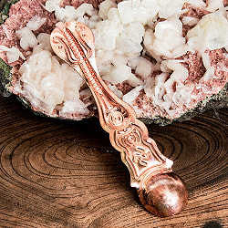 【6個セット】銅製 ナーガとヒンドゥシンボルの礼拝用スプーン 13cm - サブ5