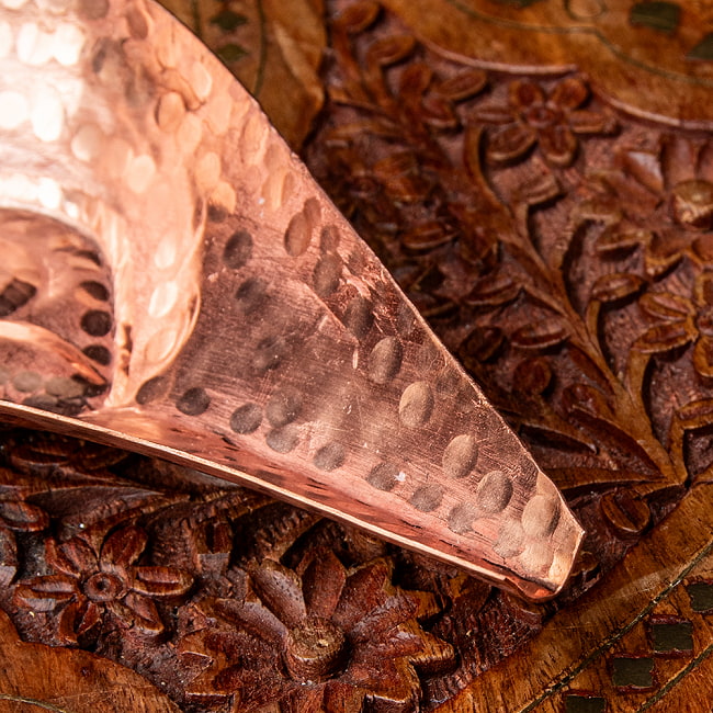 【3個セット】アルガ(Arga) - ネパールの重厚な銅製 礼拝用品 5 - 先端部分です。