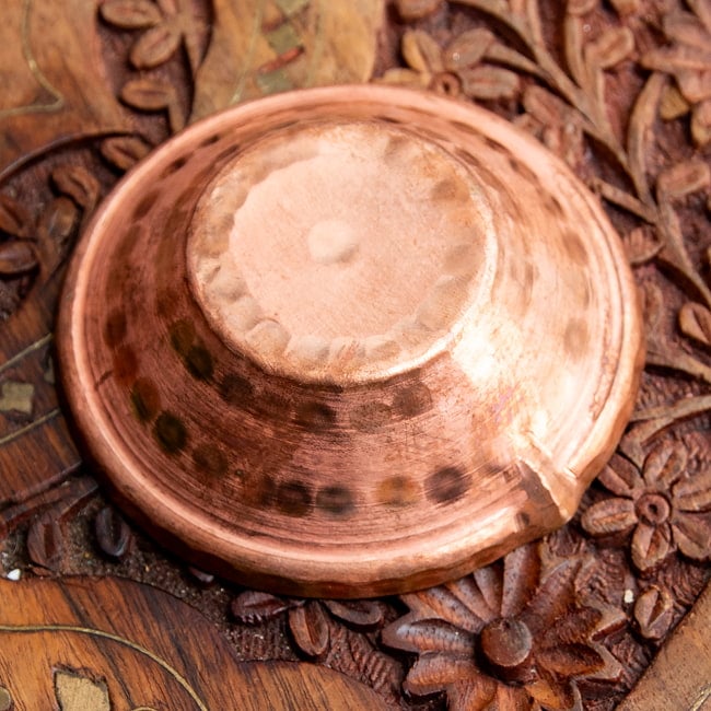 【3個セット】ディヤ Diya - ネパールの銅製 オイルランプ/小皿 直径7.5cm 6 - 裏面を見てみました。
