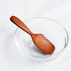 【6個セット】すくいやすいスコップ型！　天然木のアイスクリーム ミニ スプーン  - サブ2