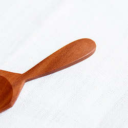 【6個セット】すくいやすいスコップ型！　天然木のアイスクリーム ミニ スプーン  - サブ4