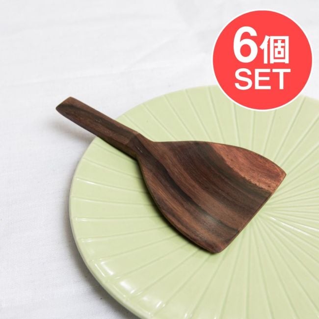 【6個セット】天然木のミニスパチュラ　小さい　ヘラの写真セット,バリ雑貨,食器,キッチン,へら,木べら,調理ヘラ,スパチュラ,ターナー,アミューズスプーン,キッチンツール,ナチュラル,アジアン,ケーキ,テーブルウェア