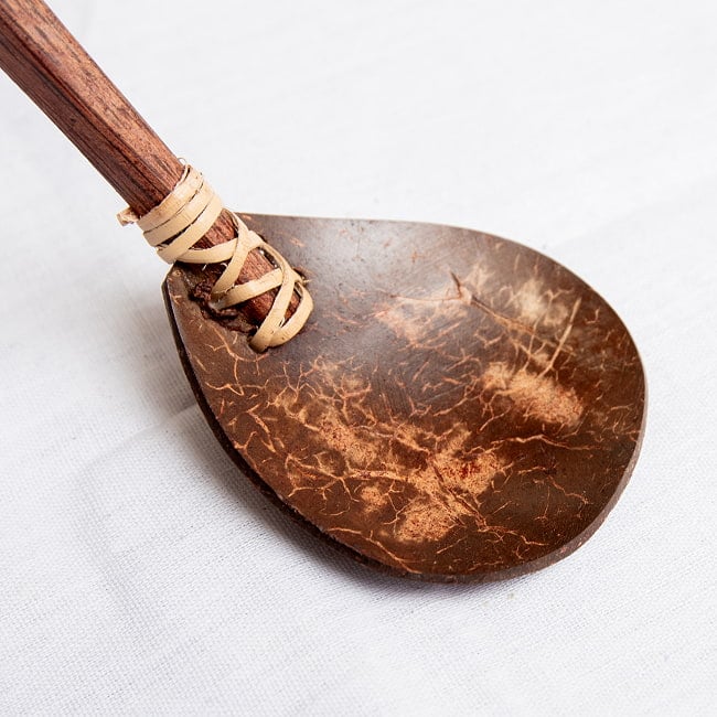 【6個セット】天然木とココナッツのライスサーバー サービングスプーン ライススクーパー 3 - 先端部分を拡大してみました。