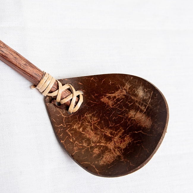 【6個セット】天然木とココナッツのライスサーバー サービングスプーン ライススクーパー 7 - お玉と柄の接続部分です。シンプルな構造ですね。