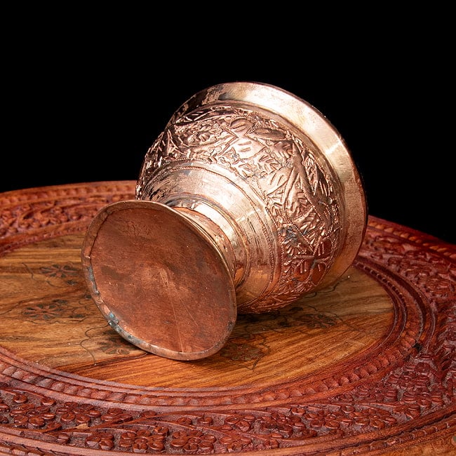 【6個セット】カシミールの重厚な精細彫金 脚付ボウル 高さ：11cm程度 6 - 土台部分です。