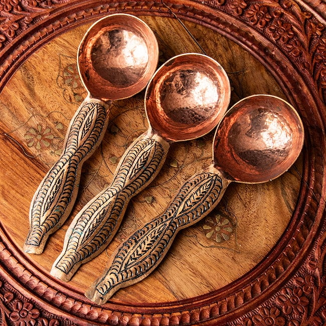 【6個セット】カシミールの重厚な精細彫金 サービングスプーン 9 - 揃える楽しみのあるアイテムです。