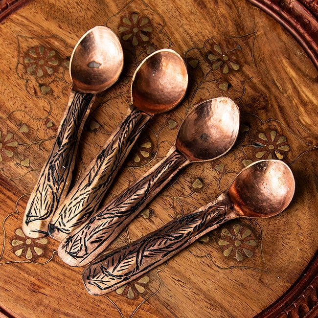 【6個セット】カシミールの重厚な精細彫金 ティースプーン 9 - 揃える楽しみのあるアイテムです。