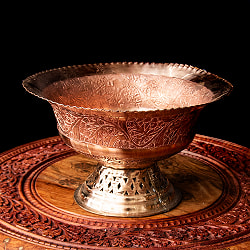 【6個セット】カシミールの重厚な精細彫金 大型 脚付きボウル 直径23cm - サブ2